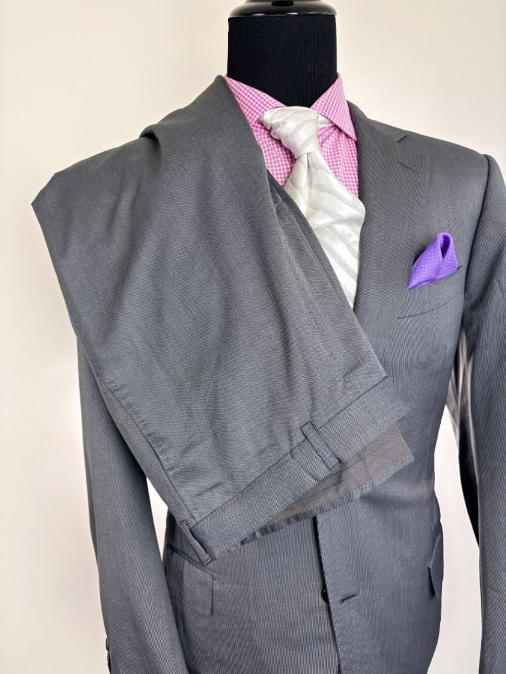 Ermenegildo ZEGNA Modern 2-Button ***15MilMil15 & Silk*** Gray Suit 44 R e54